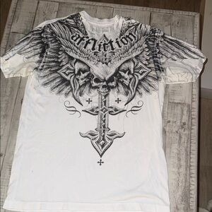 Affliction Men's Black and White Graphic Tee